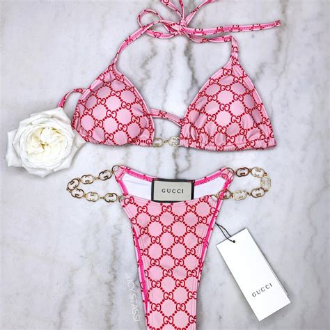 gucci multicolor bikini|Gucci swimsuit pink.